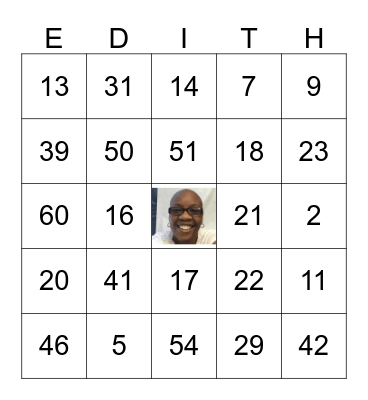 Celebrating Life Bingo Card