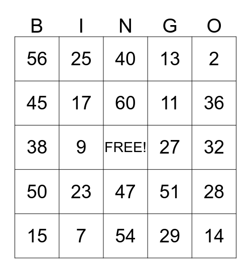 Valentine's Bingo  Bingo Card