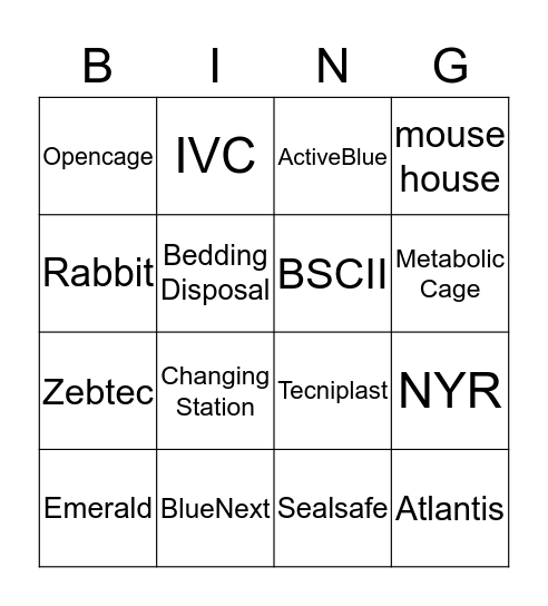 Tecniplast Bingo Card