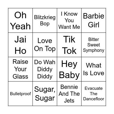 Music7 - QuestionOneBingo Card
