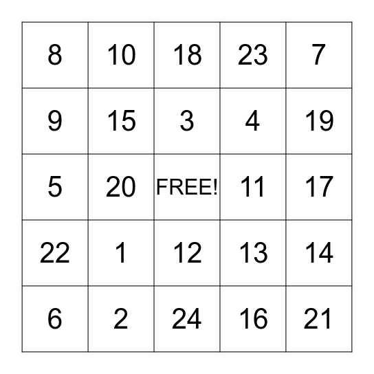 Jeanna's Baby Shower Bingo Card