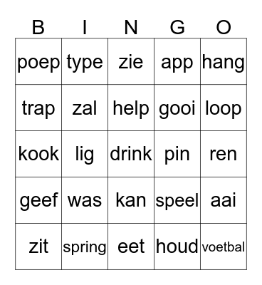 Spellingbingo Card
