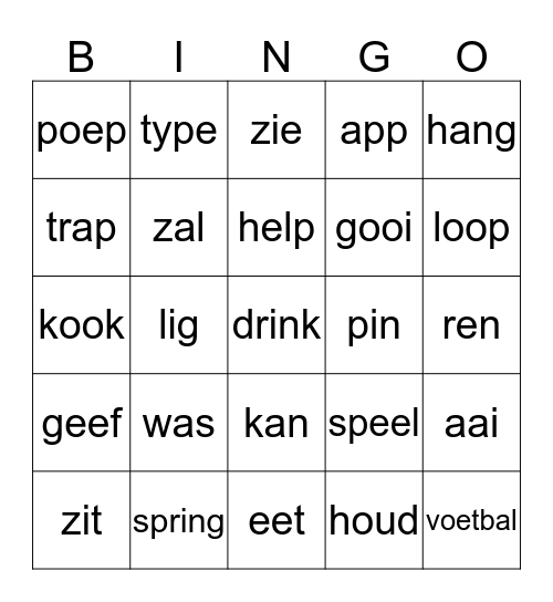 Spellingbingo Card