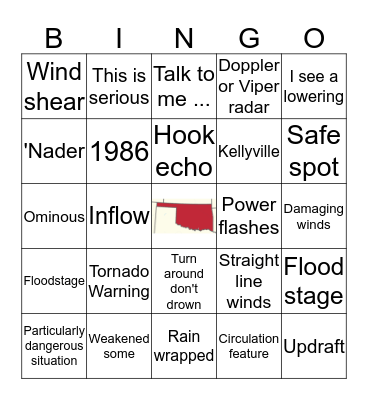 New Oklahoma Weather Bingo Card