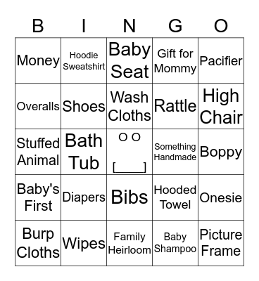 BABY SHOWER BINGO Card