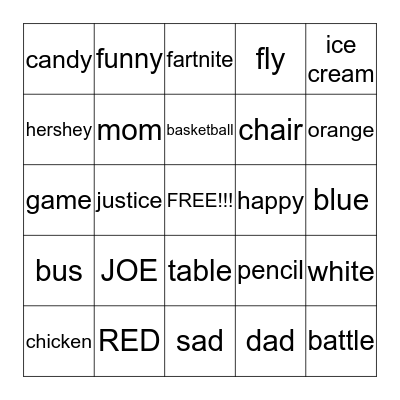 Chiarappa's Crazy Bingo Board Bingo Card