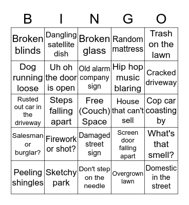 Falen's Neighborhood Bingo Card