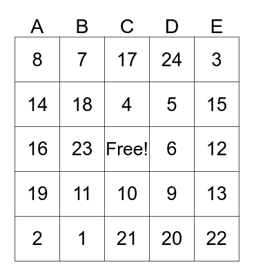 THE US HOMEFRONT Bingo Card