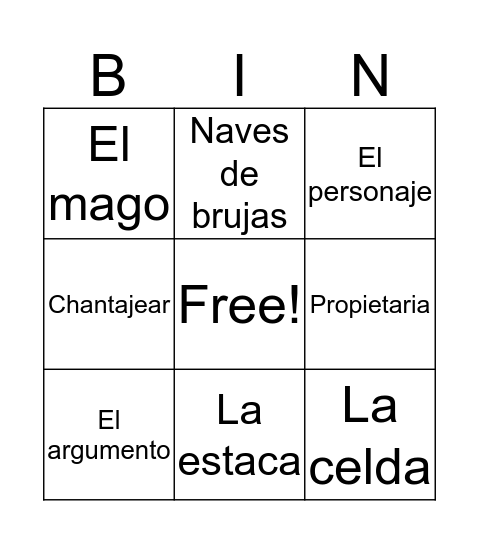 Siempre Bruja Bingo Card