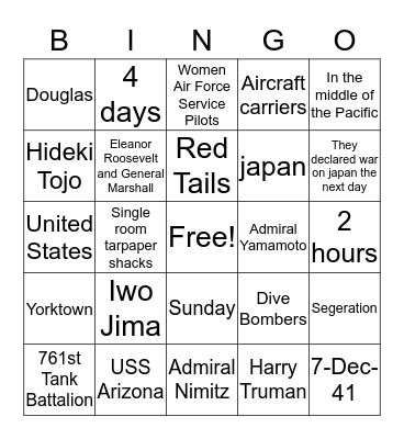10 Bingo Card
