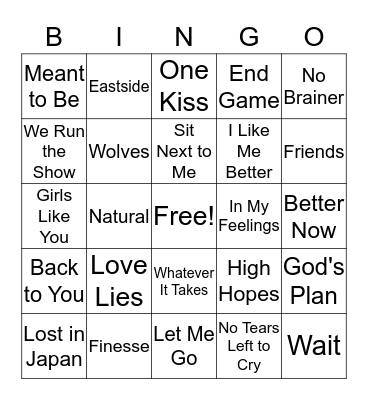 MUSIC BINGO Card