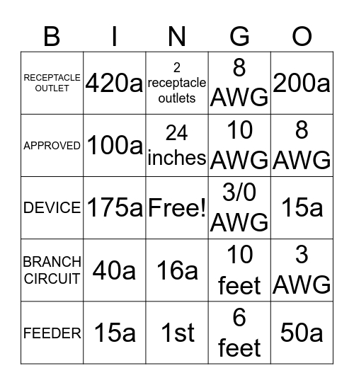 JATC Bingo Card