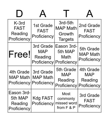 Data Bingo Card