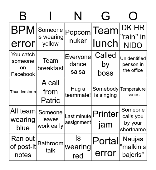 Have a nice week  Bingo Card