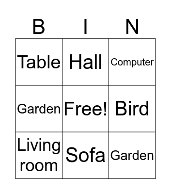 OUR HOUSE Bingo Card