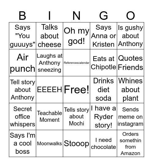 Jen-Go Bingo Card