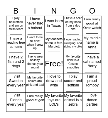 Girl Scouts Bingo Card