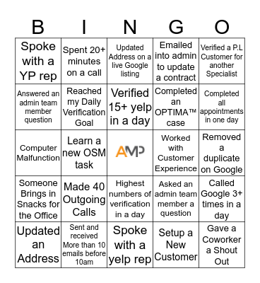 Verification Team Bingo Card
