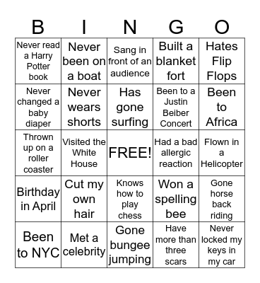 CIVILIAN EXPLORERS GETTING TO KNOW YOU Bingo Card