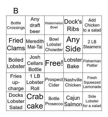 2019 Summer Bingo Card