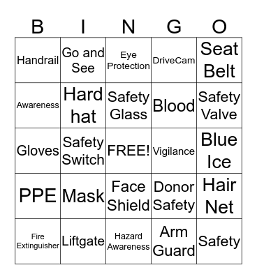 SAFETY BINGO Card