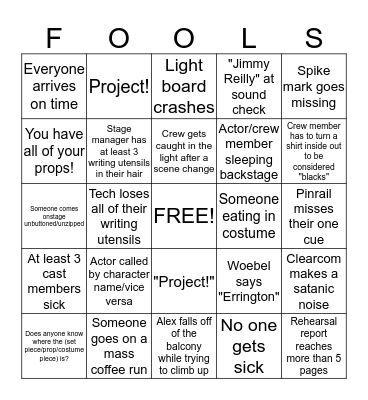 Tech Week Bingo Card