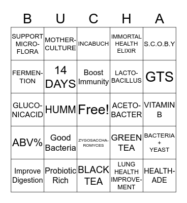 KOMBUCHA BINGO Card