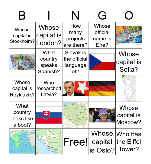 EUROPE!!  Bingo Card