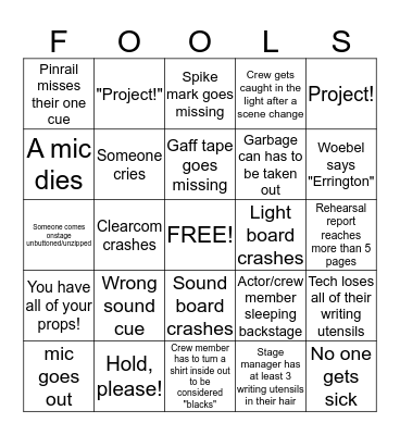 Tech Week Bingo Card
