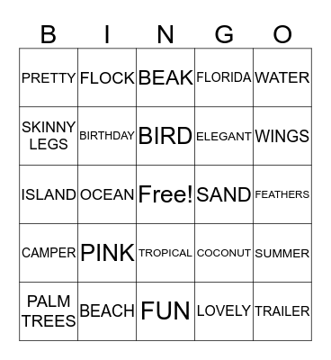 FLA-MINGLE DOES SOCIAL Bingo Card