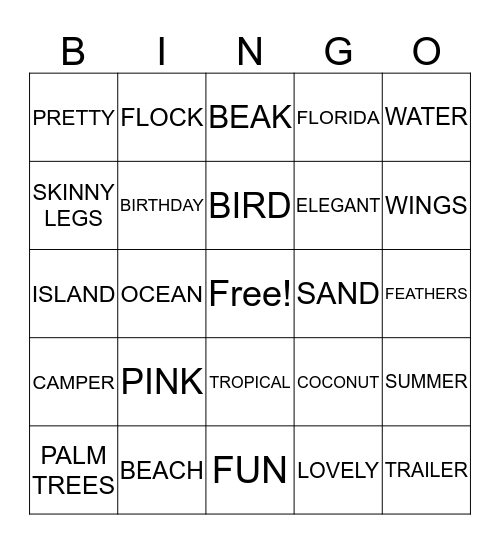 FLA-MINGLE DOES SOCIAL Bingo Card