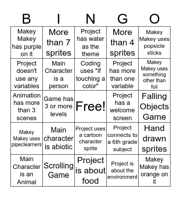 Arcade Bingo Card