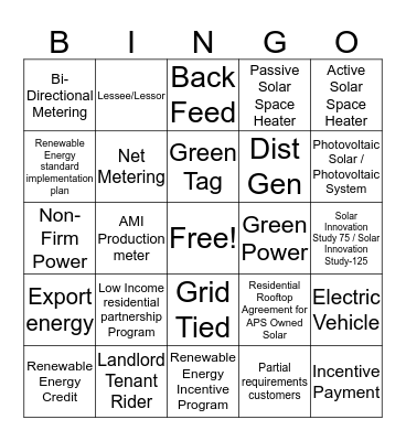 Solar Terminology Bingo Card