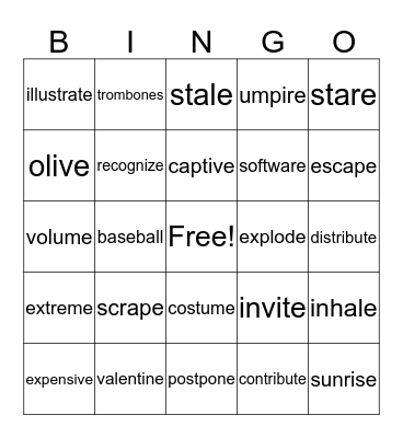 Step 4 Bingo Card
