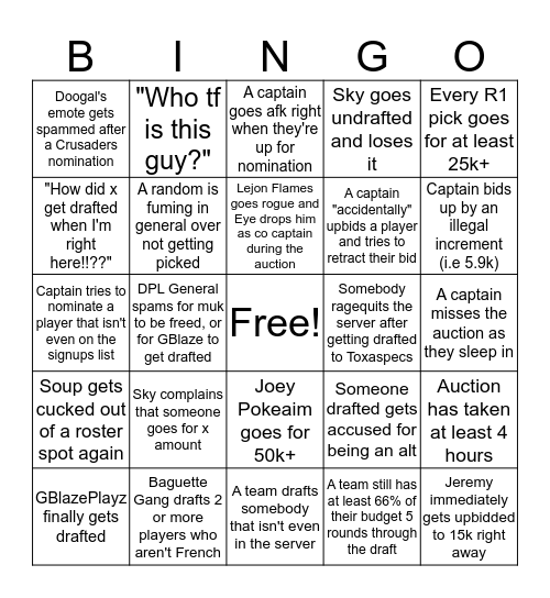 DPL S2 Auction Bingo Card