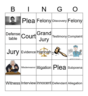 Law & Society Bingo Card