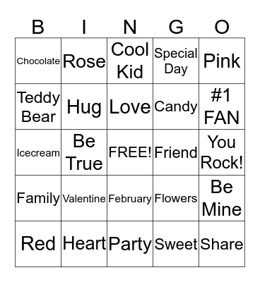 Valentine Bingo! Bingo Card