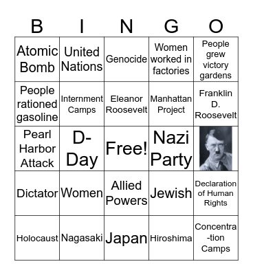 World War II Bingo Card
