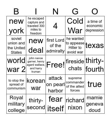 People Quiz Bingo Card