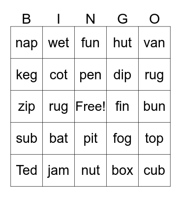 spotlight on first phonics-2-unit 01-unit 10 Bingo Card