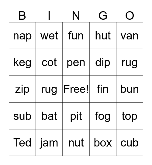 spotlight on first phonics-2-unit 01-unit 10 Bingo Card