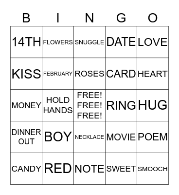 VALENTINES DAY Bingo Card