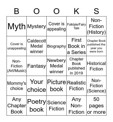 Summer 25 Book Challenge Bingo Card