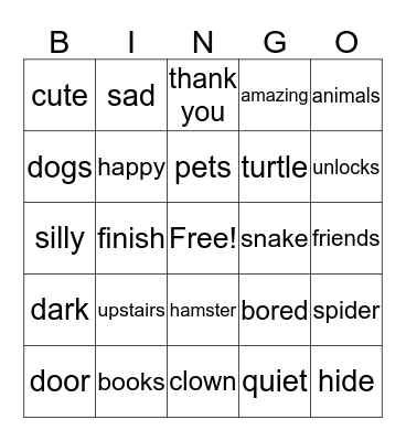 Babette's Breakout Bingo Card