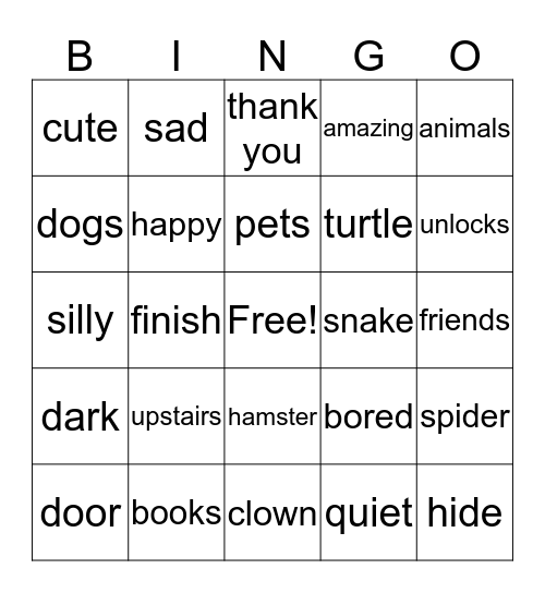 Babette's Breakout Bingo Card