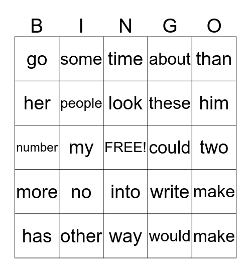 Purple Sight Word Soldier  Bingo Card