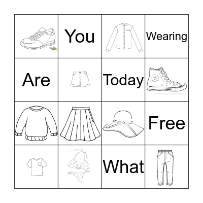 CLOTHES BINGO Card