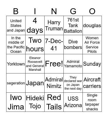 10 Bingo Card