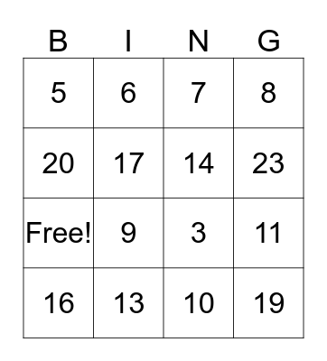 Chocolate Chip Cookies Bingo Card