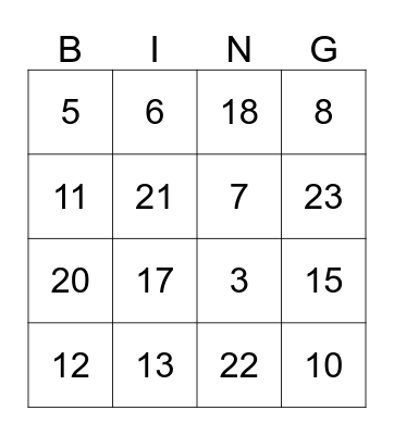 Chocolate Chip Cookies Bingo Card